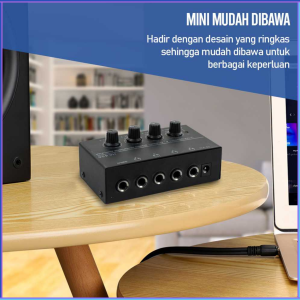 PENGIRIMAN CEPAT LEEDOAR MicroAMP Audio Amplifier Mini Headphone 4 Channel Stereo HA400 / amplifier stereo power bluetooth / power ampli mini 12 volt stereo fm bluetooth 24v / ampli speaker aktif komplit