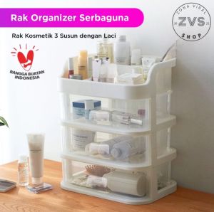Rak Kosmetik Makup Sebaguna 3 Susun - Laci Penyimpanan Alat MakeUp