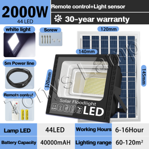 Solar Flood Light outdoor 50000W Real Watt Waterproof IP68 solar street light garden lamp with panel heavy duty LED light