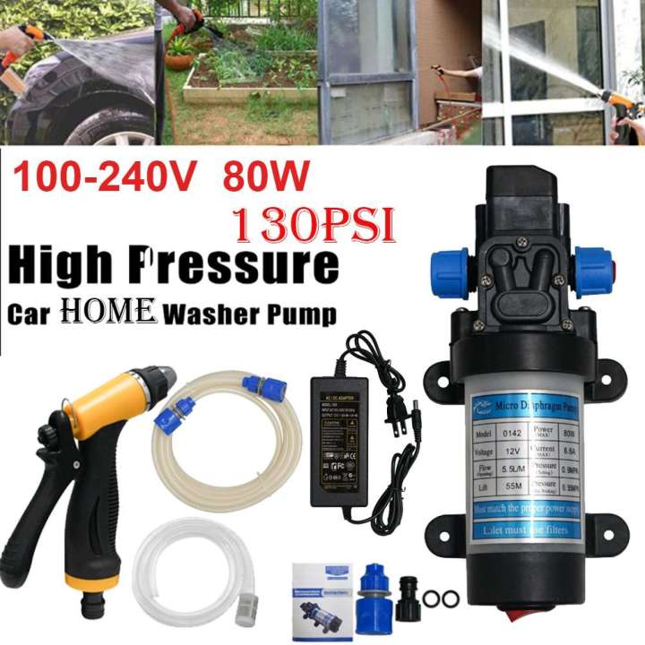 80w Portable high pressure electric mini 12v car wash washer