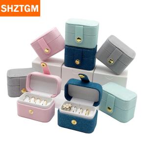 [COD] SHZTGM หนัง PU แบบพกพาสาวมินิเครื่องประดับต่างหูสตั๊ดเครื่องประดับต่างหูกล่องจัดระเบียบ