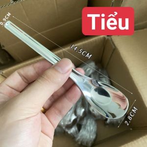 Muỗng Cơm Thìa Súp Inox 304 Sâu Lòng LOẠI DÀY Tay Cầm Dài 15-17cm Muỗng Cơm Gia Đình Thìa Cơm Em Bé Nhẵn Bóng