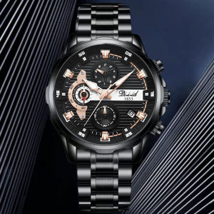 Đồng hồ nam dây thép không gỉ DIZIZID chính hãng chống nước tốt - Chạy Full kim và lịch ngày - Kim dạ quang cao cấp DZ-A081