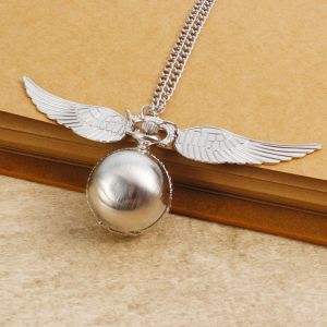 UNIITY Hợp  kẽm Đồng hồ bỏ túi Harry Potter Cổ điển  dây chuyền cánh lớn Đồng hồ kỷ niệm Thời trang Nắp lật Đồng hồ bóng bay Snitch Quà tặng