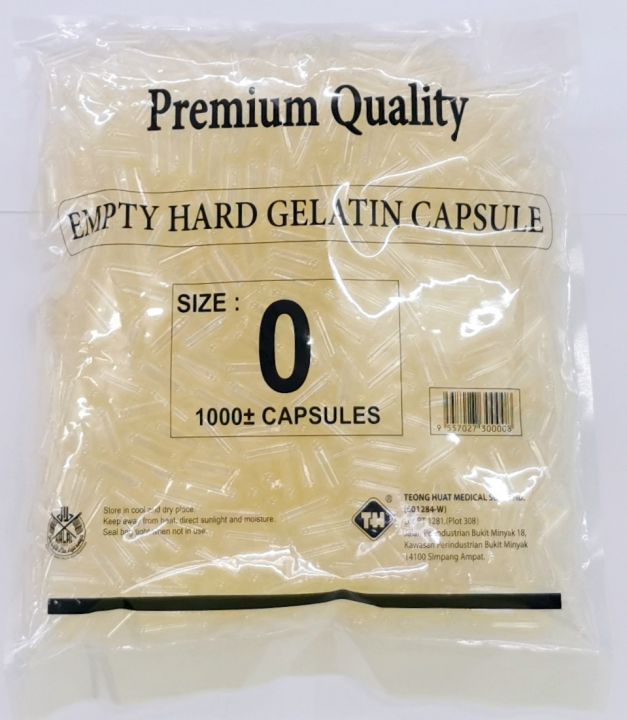 PREMIUM QUALITY EMPTY HARD GELATIN CAPSULES 1000'S(0 SIZE) Lazada