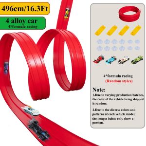 2026 Net Bag 13Ft/16.3Ft Flexible Track Toy & Miniature Car DIY Competitive Rail Vehicle Game Educational Gift for Children Christmas