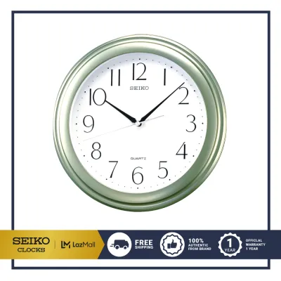 SEIKO CLOCKS นาฬิกาแขวน รุ่น QXA327M ขนาด 11 นิ้ว สีเขียวเงิน