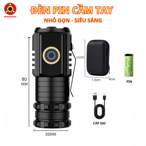 Đèn Pin Siêu Sáng S350 - Chiếu Sáng Mạnh Cài Mũ Đội Đầu Hút Nam Châm Nhỏ Gọn Chống Nước