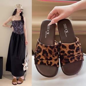 [Free Shipping] Vacation-Style Bangkok Linen Pleated Flat Sandals For Women Summer Outdoor Beach Slide Sandals WomenS Shoes
