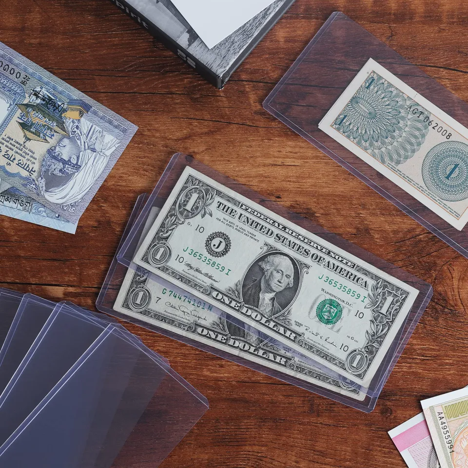 Jutieuo 10 Pack Dollar Bill Holders - Clear PVC Currency Protectors For Collecting - View #3