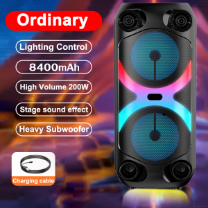 【GZ-415A】Wireless Bluetooth Speaker With Free Microphone LED Flashing lights DISCO Light Super Bass HiFi Stereo Speaker Super Bass Dual 2X4 Inch speaker function with USB/SD/BT/FM Function Loud Speaker