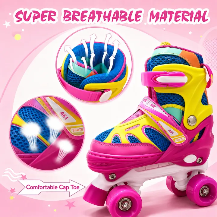 Yowxii%20Double%20row%20Skate%20Roller%20Inline%204%20wheel%20Roller%20Skating%20Shoes%20for%20Kids%20Suitable%20for%20Beginners%20-%20Image%204