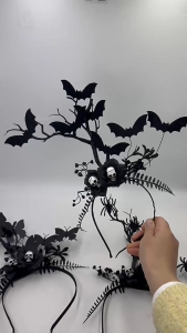 Dramatic Dark Themed Resin Headbands Stylish Twig Hair Band For Womens Evening Event Comfortable Long Wear Accessory