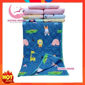 Mền cho bé đi học Katina House 1mx1m5 vải cotton mềm mát thấm hút tốt nhiều họa tiết đáng yêu