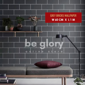PVC Wallpaper Sticker Brick 60cm x 1m Home Decor Living Room Bedroom Self adhesive Waterproof Wall Paper Dinding Kertas Dinding