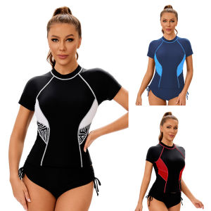 Womens Swimwear Two Piece Bathingsuit with Built in Bra Modest Swimsuit Beachwear Sport Cloth