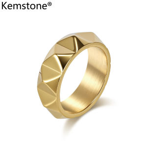 Kemstone Mens Stainless Steel Geometric Cone Ring – Bold Design Durable and Stylish Accessory