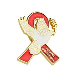 Peace Symbol Brooch Pin With Ribbon Detail Shape Ideal For Weddings Business Meetings Everyday Wear