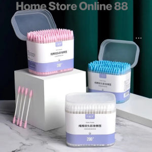 Bông ngoáy tai tăm bông ngoáy tai 2 đầu hộp tăm bông tiệt trùng đầu lớn đầu nhỏ bông xơ tự nhiên - Green Pharma