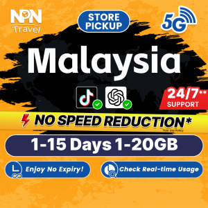 Malaysia SIM Card Ultra 1-15Days 1-20GB 5G/4G Data | Store Pickup | High Speed Malaysia Travel Data SIM Card