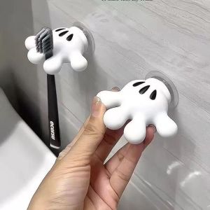 Phim Hoạt Hình Núm hút cao su giá để bàn chải đánh răng Mickey Bàn Chải Đánh Răng Lưu Trữ Móc Đấm Miễn Phí Sáng Tạo Phòng Tắm giá lưu trữ phụ kiện phòng tắm