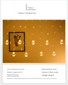 Make-a-wish Led flashing Lights String Lights Star Lights decorate the bedroom colorful outdoor household flashing small ball curtain lamp