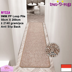 Tren-D-rugs Keset polos estetik modern bulu alas lantai anti slip 50 cm x 200 cm lorong runner koridor lobby hotel dapur panjang kitchen mat tebal minimalis - NMs