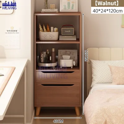 🌟SG STOCK🌟Modern Wooden Book Shelf with Drawers Tall Narrow Storage Rack for Bedroom Living Room Study