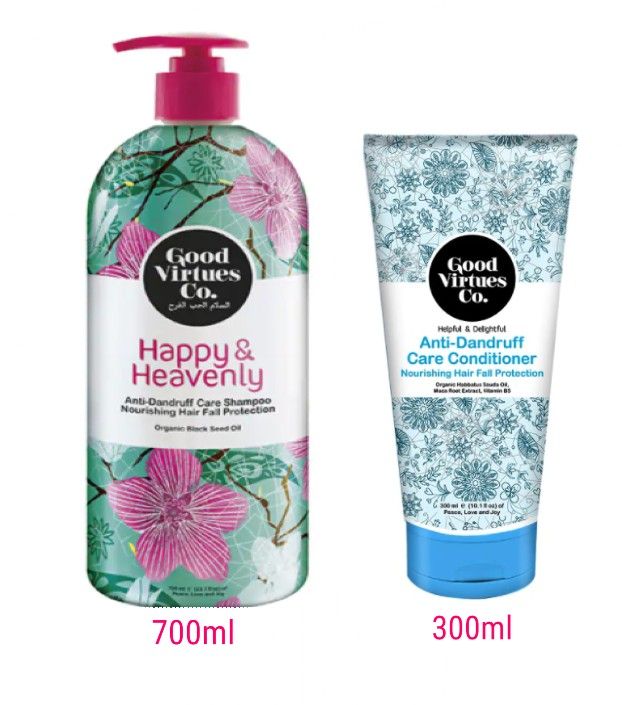 GOOD VIRTUES CO. AntiDandruff Shampoo 700ml & Conditioner 300ml (Exp