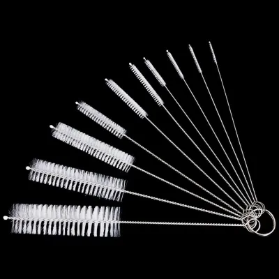 10Pcs Utility Nylon Stainless Steel Straw Brush Cleaner Baby Bottle Tube Pipe Small Long Cleaning