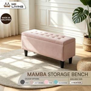 Storage Bench 2 Seater Ottoman Dining Bedroom Seat Grey Light Brown - Flexidesignx MAMBA