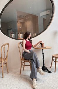 ชุดเซ็ทขายาว 2 ชิ้น กางเกงขอบลูกไม้งานตัวดัง เซ็ทขายาวสาวอวบเสื้อกล้าม สตรีท ป้าย Sheeny.