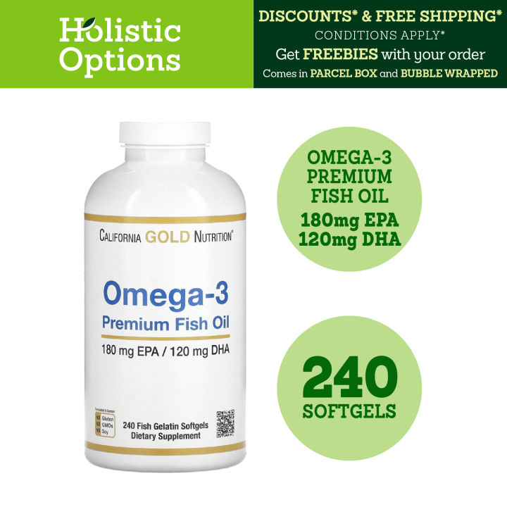 [Authentic] California Gold Nutrition, Omega-3 Premium Fish Oil, 180 mg ...