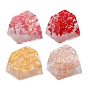 Flower Epoxy Keycap Translucent Keycaps for Mechanical Keyboards Enthusiasts Resin Flower Keycap 1PC