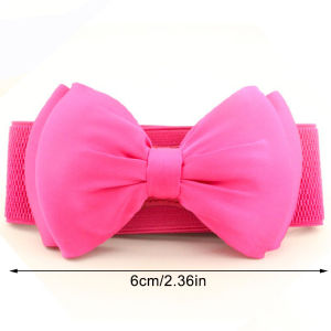 YINGRAN2 Phụ nữ mới Bowknot cummerbunds đàn hồi Bow rộng căng bukle Dây thắt lưng vành đai thời trang cô gái ăn mặc Phụ Kiện Thắt lưng Thắt lưng