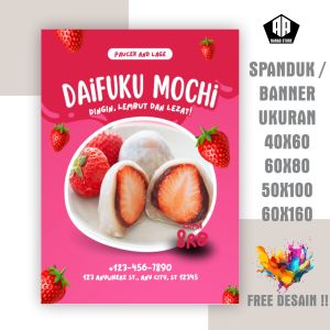 Spanduk Banner Mochi Daifuku UKURAN 60X80 Custom Desain