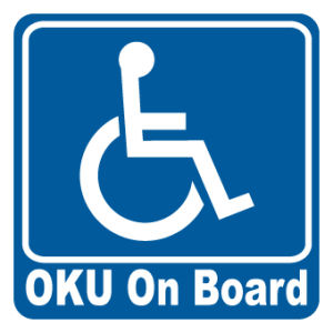 OKU Sign Windshield Sticker OKU Car Sign OKU Windscreen Sticker OKU Sticker For Car Pelekat Kereta OKU Ready Stock Super Fine Quality