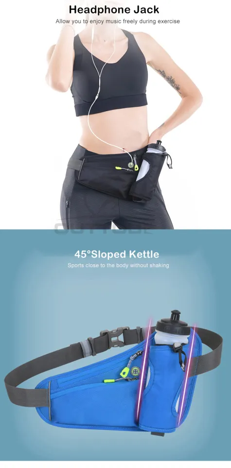 Outtobe Waist Bag Sports Hydration Belt Bag Running Belt Bum Bag with Water Bottle Holder Hidden Pouch Portable Gym Bag for Running Cycling Hiking Walking Only bag No kettle Lazada