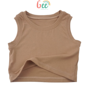 Áo croptop bé gái Gee dễ thương vải sợi sồi (modal) mềm mịn co giãn thấm hút size từ 10-60kg