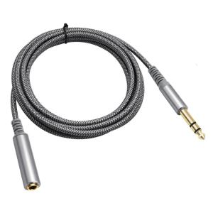 6.35mm Stereo Đầu đực thành đầu cái 1/4inch Cáp thính giác coppered lõi đôi che chắn tiếng ồn làm giảm