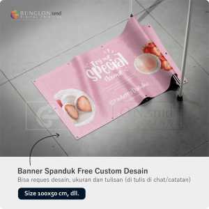 PRINT CETAK SPANDUK BANNER STRAWBERRY DAIFUKU FREE DESAIN