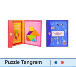 SNI Puzzle Tangram Magnetik/tangram Mainan Edukasi Anak/puzzle bentuk geometris pattern block/Magnetic Tangram Book （C-95)