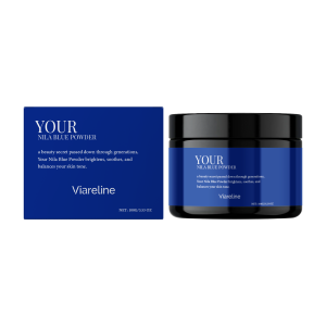 Viareline Nila Blue Powder 100G Alpha-Arbutin and Hydrolyzed Collagen Formula Helps Brighten and Even Skin Tone For All Skin Types Non-Greasy Quick Absorbing For Weekly Brightening Care Skincare Face Mask Powder