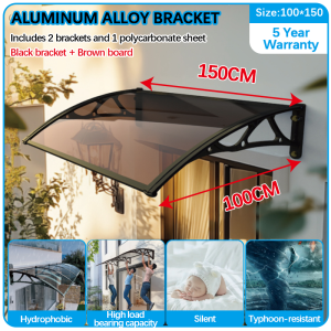Canopy Roofing Waterproof Awning Canopy with Bracket for Door and Window Anti-UV Sunshade Canopy