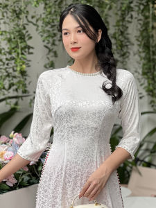 Áo dài trắng nàng thơ - AD011 - Khánh Linh Style -Lady fashion -