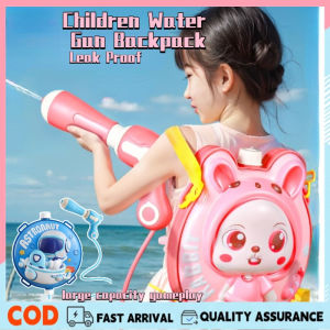 2L Children Backpack Water Gun Toy Cartoon Summer Splash Water Large Capacity Pull-out Play Toys Outdoor for Kids