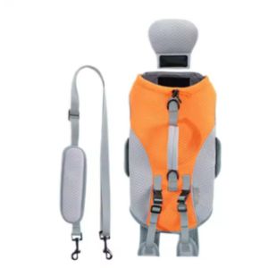 SHUSHABA พร้อมสายสะพายที่ถอดออกได้ แจ็คเก็ตระบายความร้อนสำหรับสัตว์เลี้ยง แฮนด์ฟรี ระบายอากาศได้ กระเป๋าเป้สำหรับสัตว์เลี้ยง สะดวก สนับสนุนเต็มที่ แจ็คเก็ตระบายความร้อนสำหรับสุนัข สำหรับสัตว์ขนาดใหญ่ กลาง และเล็ก