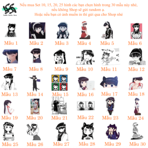 Komi không thể giao tiếp - Set 10/15/30 Sticker Komi Shouko | Komi Anime Komi-san wa komyu-sho desu /Komi không thể giao tiếp hình dán trang trí máy tính điện thoại laptop..siêu đẹp chống nước chống xước