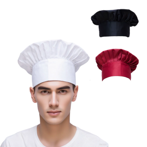 Polyester Cotton Mũ đầu bếp Với Mềm Mại dây cao su thấm mồ hôi Nấu Ăn Mũ Cho Dài Giờ công việc bếp núc