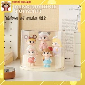 Hộp Đựng Mô Hình PopMart Màu Kem Có Bậc Tủ Bảo Quản Lego Búp Bê Bubble Mart Sạch Sẽ Chống Nước Chống Bụi